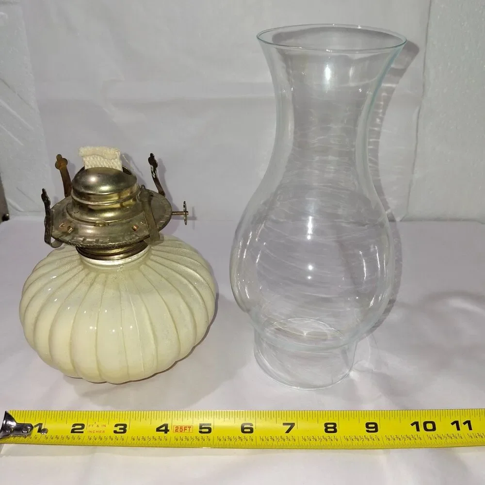 VTG Lamplight Farms Model 330 Pumpkin Ellipse Oil Lamp USA Made Hurricane Lamp